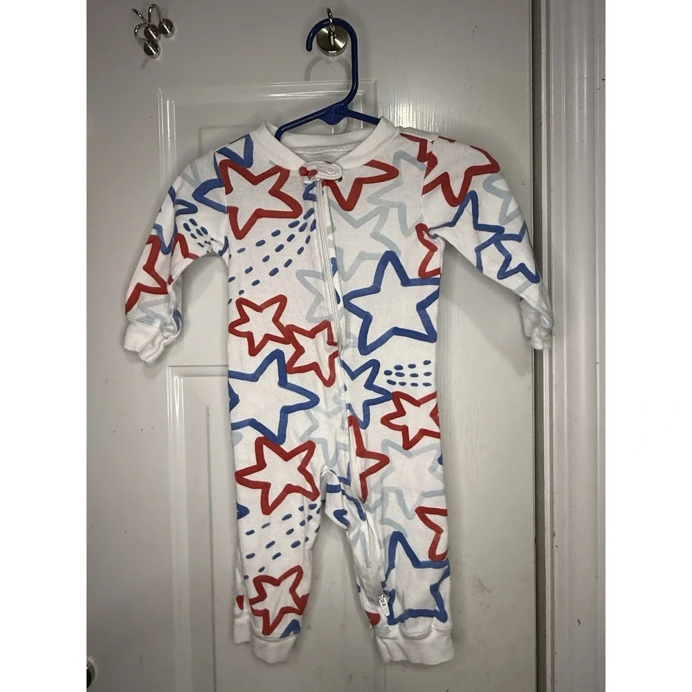 Red White‎ Blue Footless Sleepers Stars 9 Months F22